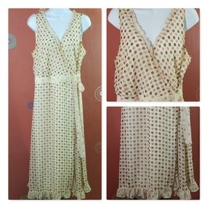 Sleeveless Ruffle Trimmed Wrap Dress